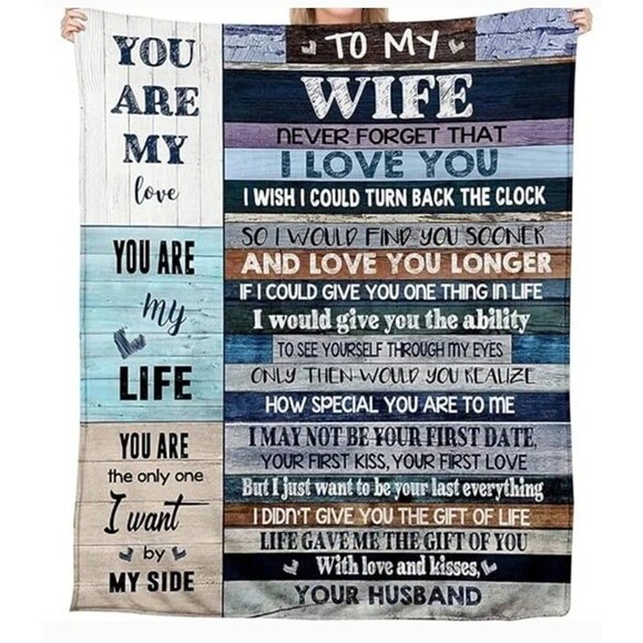 Super Plushy Soft To My Wife Blanket Throw - Picture 1 of 1